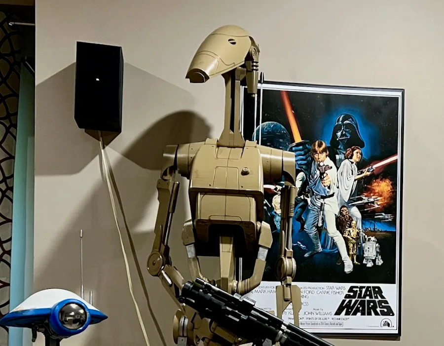 Finished droid build displayed indoors